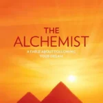 The Alchemist book cover by Paulo Coelho, inspirational self-discovery allegorical novel