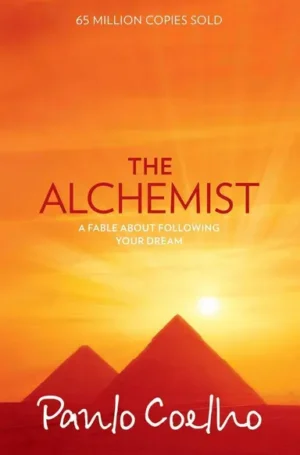 The Alchemist book cover by Paulo Coelho, inspirational self-discovery allegorical novel