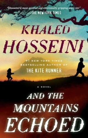 And the Mountains Echoed book cover by Khaled Hosseini featuring a stylized, branching tree against a colorful sky.