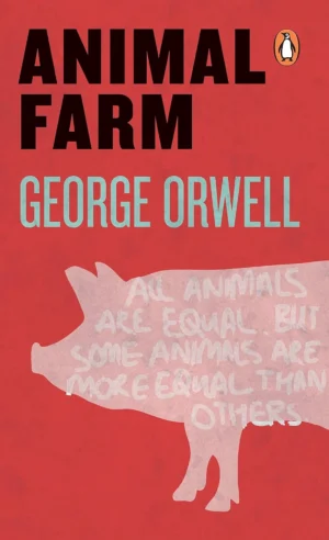 Animal Farm Penguin Modern Classics book cover featuring the iconic illustration of a pig and other farm animals.