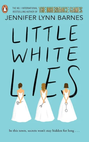 Little White Lies book cover featuring two women in a seemingly friendly but tense moment, with one half of the image slightly distorted or shadowed.