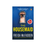 The Housemaid book cover by Freida McFadden - a dark, suspenseful image of a large, elegant house with a single lit window.